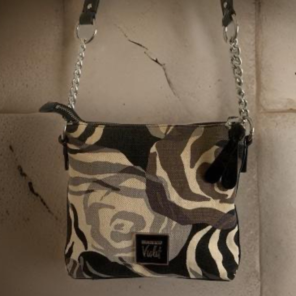 Sarah Violet Small Rose Pattern Shoulder Bag